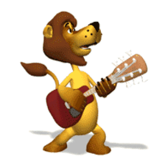 Gif animé lion guitare